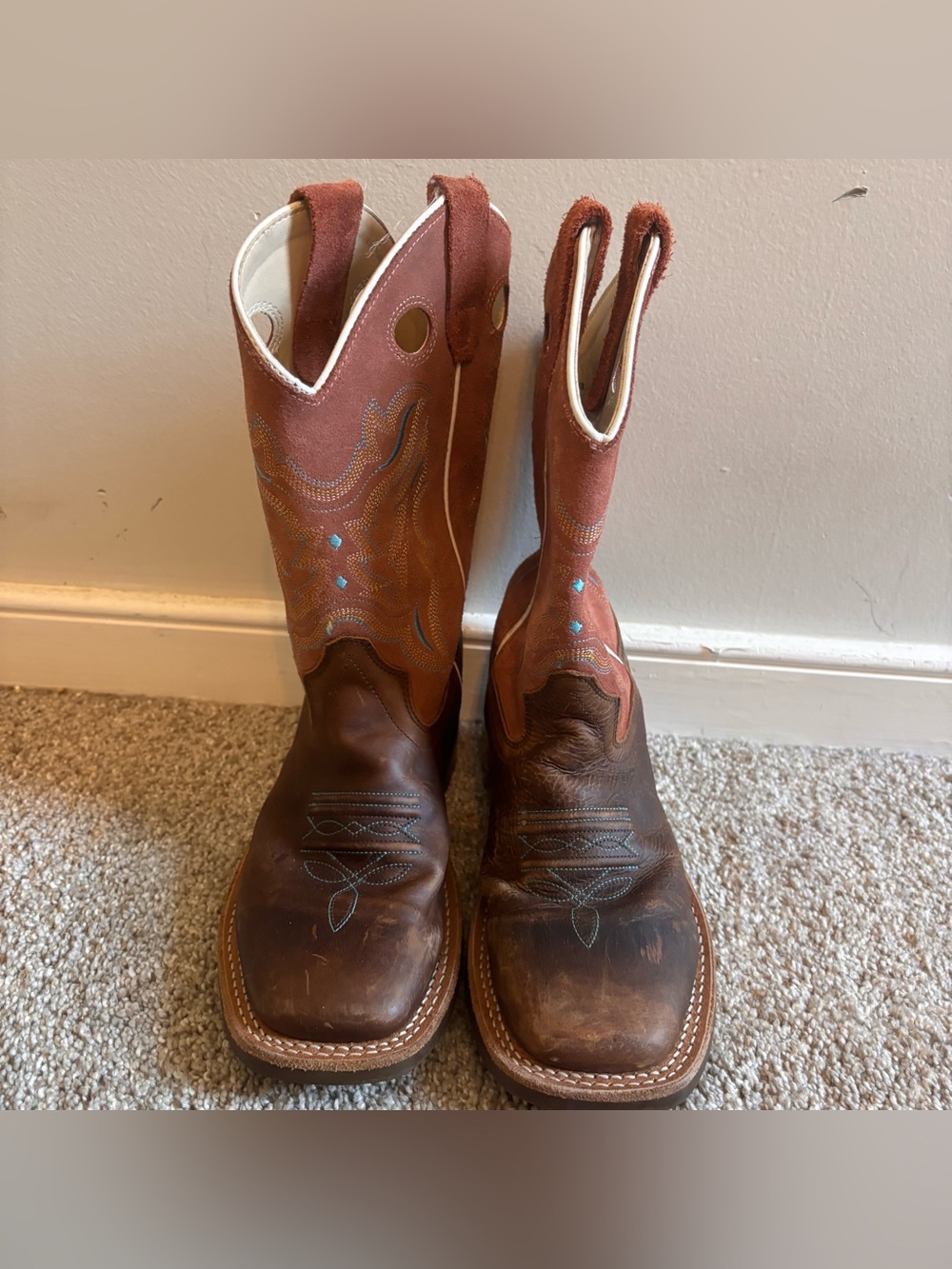 Cody James Boys Western Boots Brown Leather Square Toe Size 2 - Picture 3 of 7